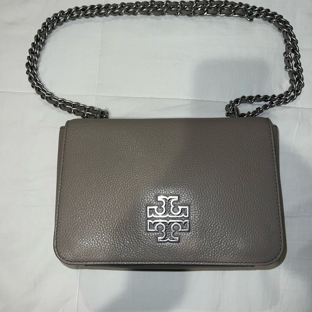 Tory Burch Taupe Leather Crossbody Bag